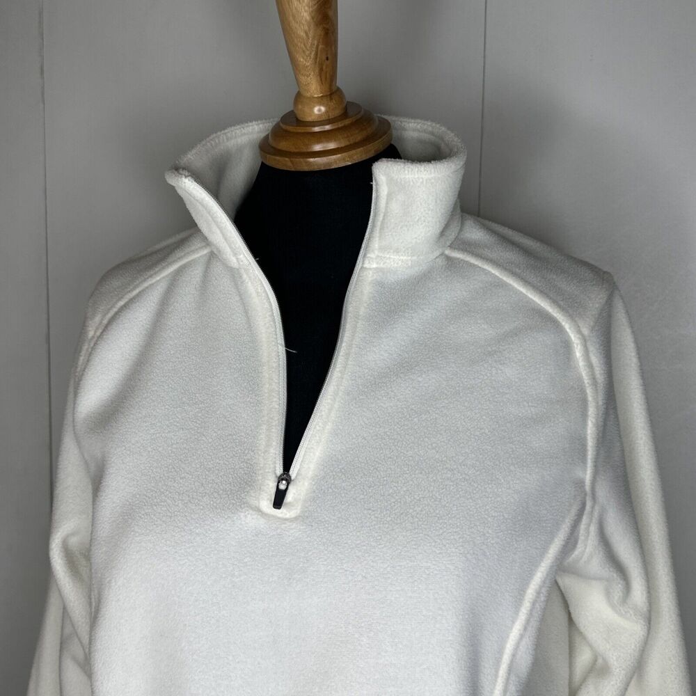 Lands End Womens Polartec Aircore 100 White Textured Fleece 1/4 Zip Pullover S/P - Picture 5 of 9